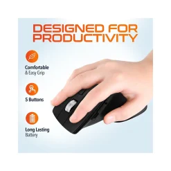 Hot Delton G18 Wireless Ergonomic Computer Keyboard and Optical Mouse Combo, Black (DKMKITERG18-WB)