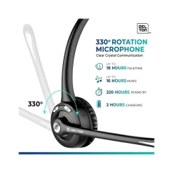Online Delton Noise Canceling Bluetooth On Ear Mobile Headset, Black, 2/Pack (DBTHEAD10XBTDLX2)