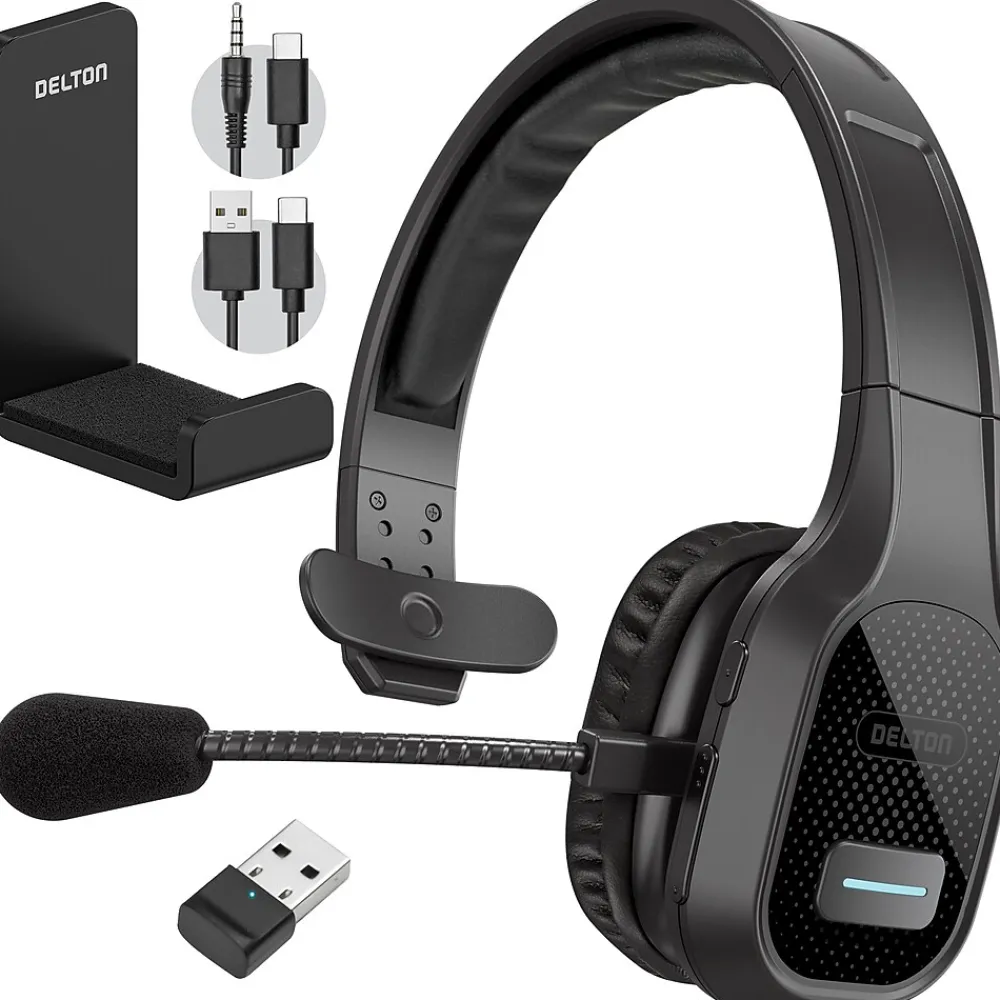 New Delton 20X Professional USB-C, 3.5mm Noise Canceling Bluetooth On Ear Headset (DBTHEAD20XBTDLHSAS1)
