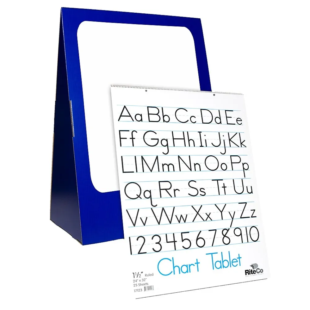 Easel Paper Pads*Flipside Deluxe Spiral-Bound Flip Chart Stand with 1/2" Ruled Chart Tablet (30503)