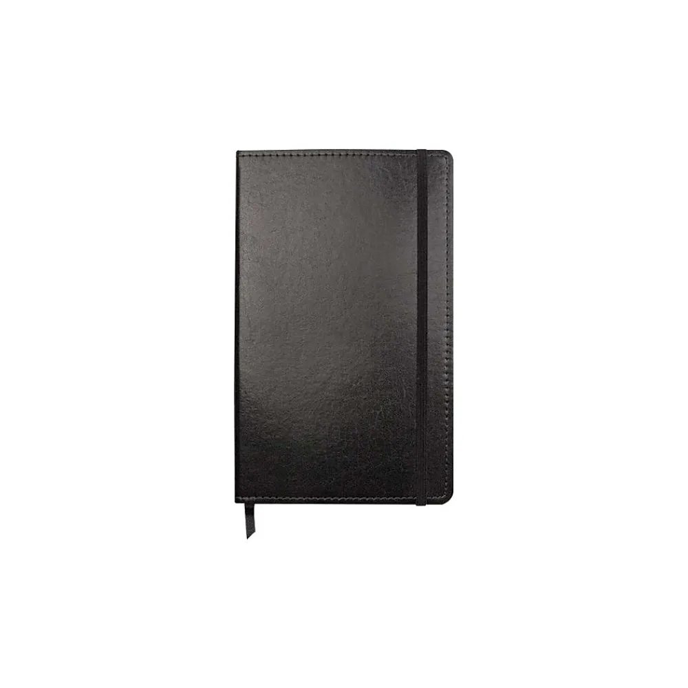 Journals|DesignWorks Ink Journal, 5.13" x 8.25", Wide Ruled, Black, 240 Pages (TJBP85-1025S)