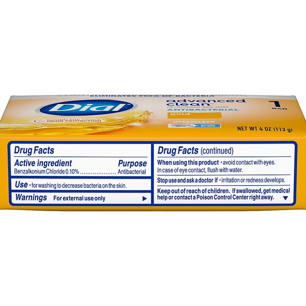 Advanced Clean Antibacterial Bar Soap, Gold Scent, 36/Carton (00052336926172)<Dial Clearance