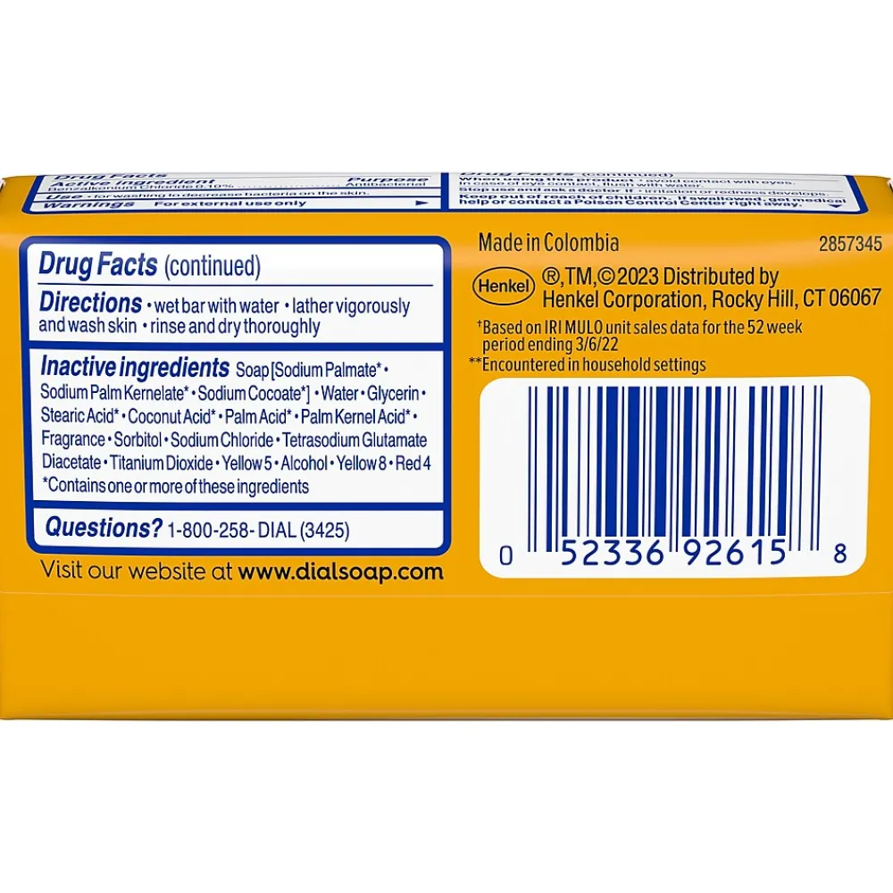 Advanced Clean Antibacterial Bar Soap, Gold Scent, 36/Carton (00052336926172)<Dial Clearance