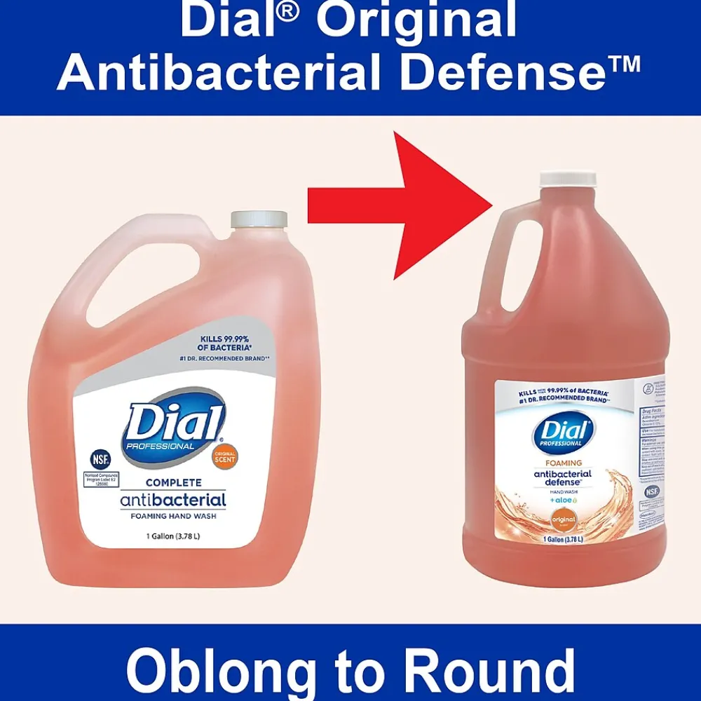 Antibacterial Defense Foaming Hand Soap Refill, Original Scent, 1 Gal., 4/Carton (17000354521)<Dial Professional Clearance