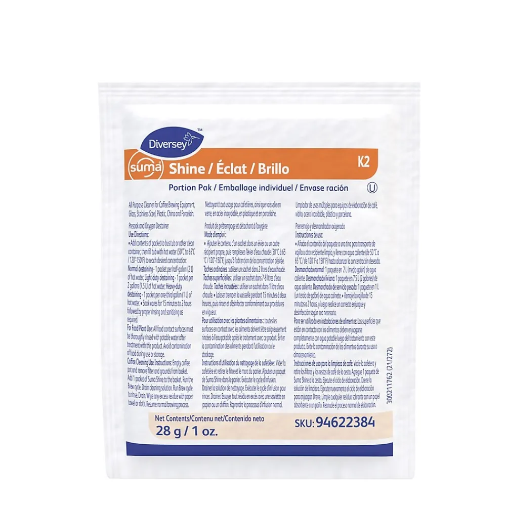 Suma Shine Portion Pak, Unscented, 0.99 oz., 100/Carton (94622384)<Diversey New