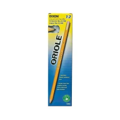 Pencils|Dixon Oriole Pre-Sharpened Wooden Pencil, 2mm, #2 Soft Lead, Dozen (12886)