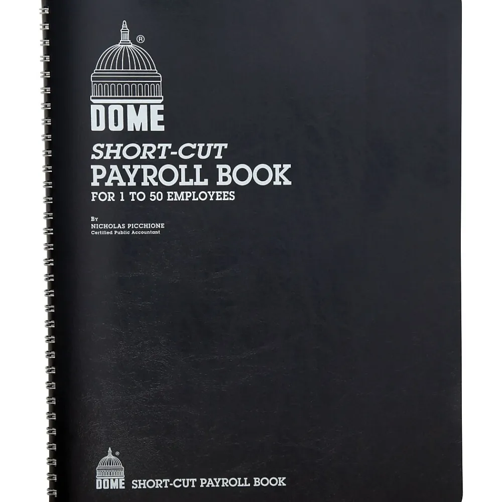Accounting & Record Journals*Dome Short-Cut Payroll Book, 8 Columns, 11.25" x 8.75", Navy (650)