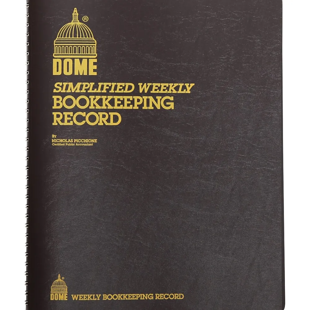 Accounting & Record Journals*Dome Simple Weekly Bookkeeping Record, 8.75" x 11.25", Black (600)
