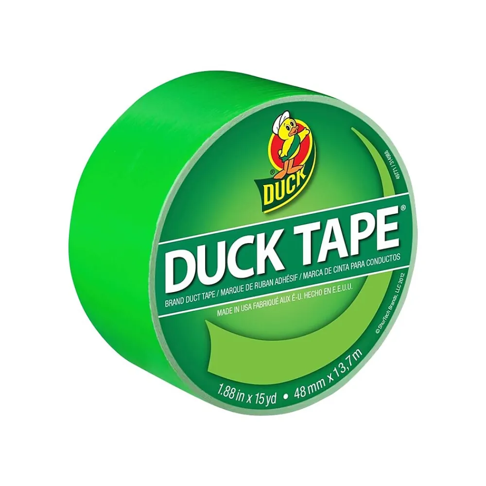 New Duck Heavy Duty Duct Tape, 1.88" x 15 Yds., Neon Green (1265018)