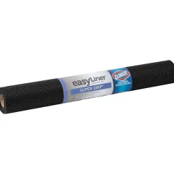 Shelving*Duck Super Grip EasyLiner with Clorox Plastic Shelf Liner, 20", Black (284150)