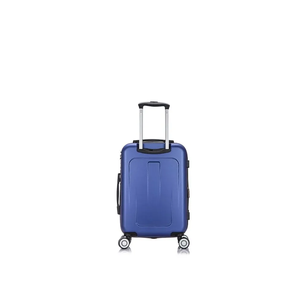 Crypto 19.75" Hardside Carry-On Suitcase, 4-Wheeled Spinner, TSA Checkpoint Friendly, Blue (DKCRY00S-BLU)<DUKAP New