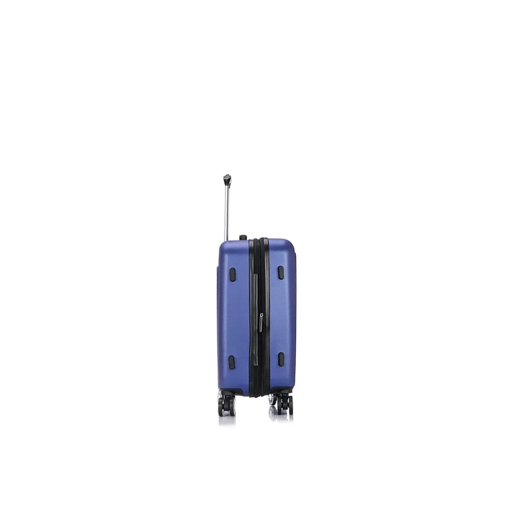 Crypto 19.75" Hardside Carry-On Suitcase, 4-Wheeled Spinner, TSA Checkpoint Friendly, Blue (DKCRY00S-BLU)<DUKAP New