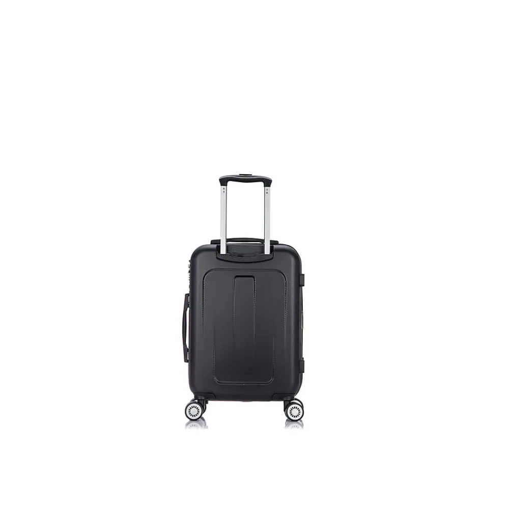 Crypto 19.75" Hardside Carry-On Suitcase, 4-Wheeled Spinner, TSA Checkpoint Friendly, Black (DKCRY00S-BLK)<DUKAP