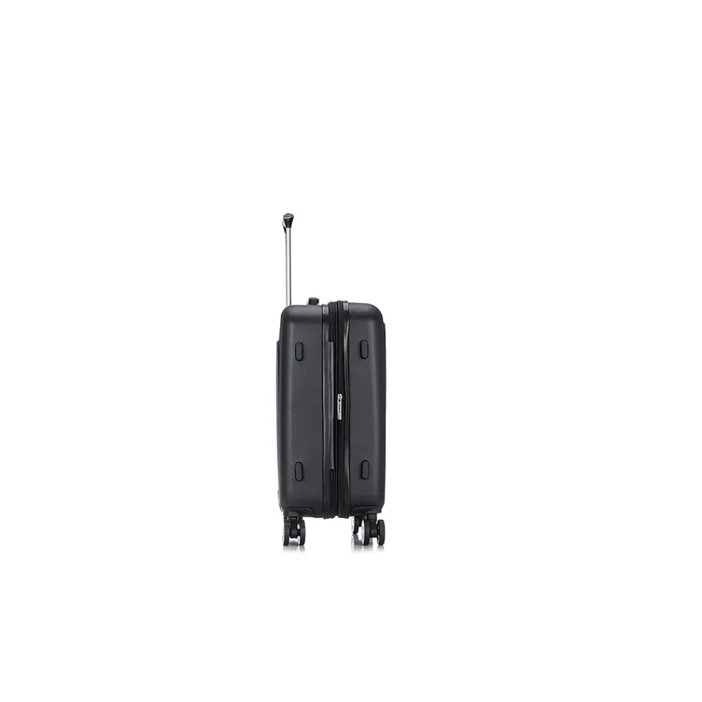 Crypto 19.75" Hardside Carry-On Suitcase, 4-Wheeled Spinner, TSA Checkpoint Friendly, Black (DKCRY00S-BLK)<DUKAP