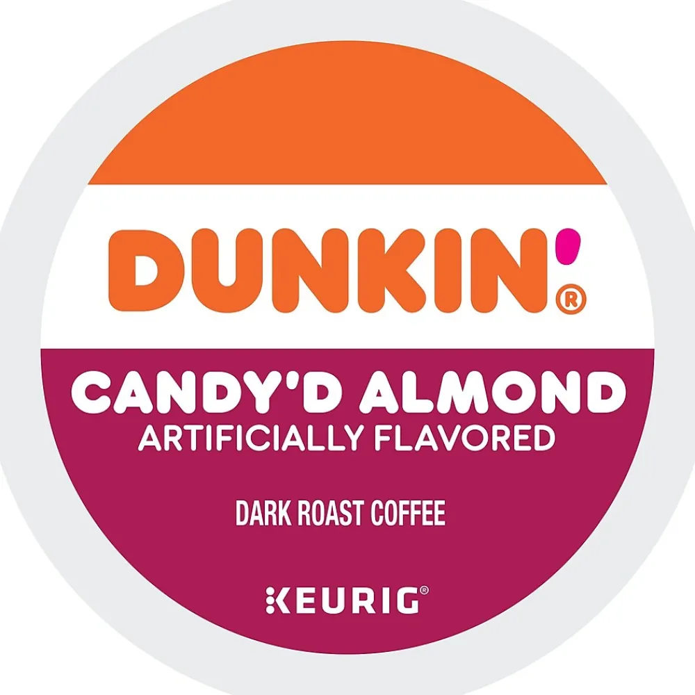Dunkin' Candy'd Almond Coffee Keurig K-Cup Pods, Dark Roast, 22/Carton (5000375651)