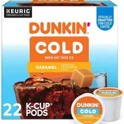 Dunkin' Cold Caramel Iced Coffee Keurig® K-Cup® Pods, Medium Dark Roast, 22/Box (5000375314)