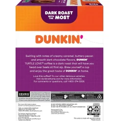Dunkin' Turtle Love Coffee, Keurig K-Cup Pod, Dark Roast, 22/Box, 4 Boxes/Carton (5000367615CT)