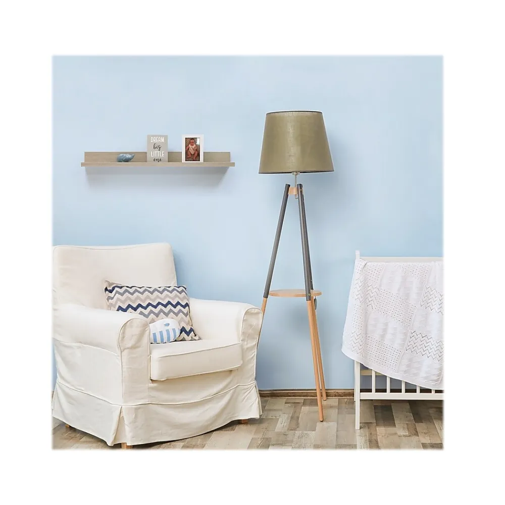 Shelving*Eden Grove Mixed Materials Mounted Wall Shelf, 35.4", Driftwood (9602032E)
