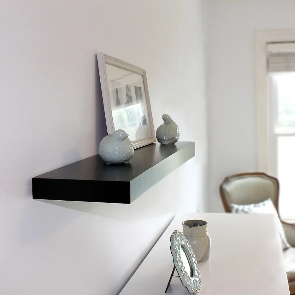 Shelving*Eden Grove Square Edge Single Wall Shelf, 36"W, Black ( 0191402)