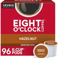 Eight O'Clock Hazelnut Coffee Keurig® K-Cup® Pods, Medium Roast, 96/Carton (64060)