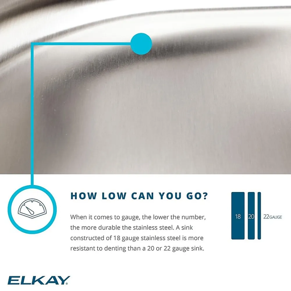 Elkay Celebrity 15" x 15" x 6-1/8", Single Bowl Top Mount Bar Sink, Brushed Satin (BCR152)