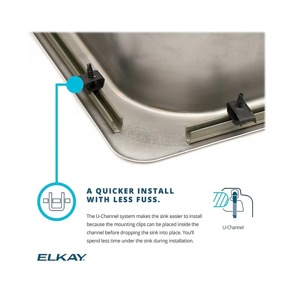 Elkay Celebrity 4-Hole Dual-Bowl Drop-In Kitchen Sink, 22" x 43" x 6.88", Stainless Steel, Brushed Satin (CR43224)