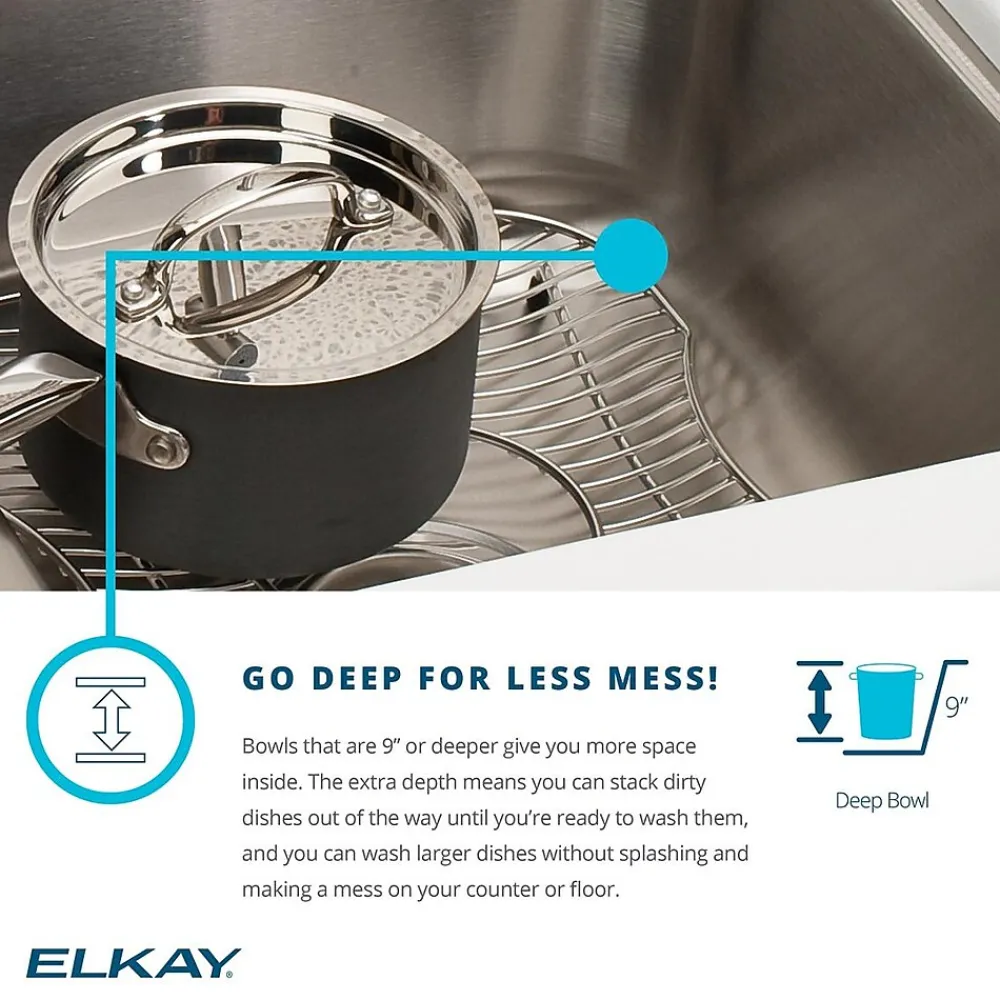 Elkay Celebrity Stainless Steel 20" x 20" x 10-1/8", Single Bowl Top Mount Laundry Sink (ESE2020101)