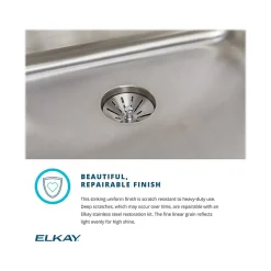 Elkay Lustertone Classic Single-Bowl Undermount Sink, 18.25" x 23.5" x 4.88", Stainless Steel, Lustrous Satin (ELUHAD211550)