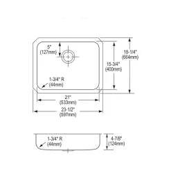 Elkay Lustertone Classic Single-Bowl Undermount Sink, 18.25