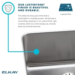 Elkay Lustertone Stainless Steel 30-1/2