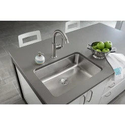 Elkay Lustertone Stainless Steel 26-1/2" x 18-1/2" x 8", Single Bowl Undermount Sink (ELUH2416)