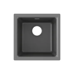 Elkay Quartz Classic Single-Bowl Drop In/Undermount Kitchen Sink, 15.75" x 15.75" x 7.69", Dusk Gray (ELG1616GY0)