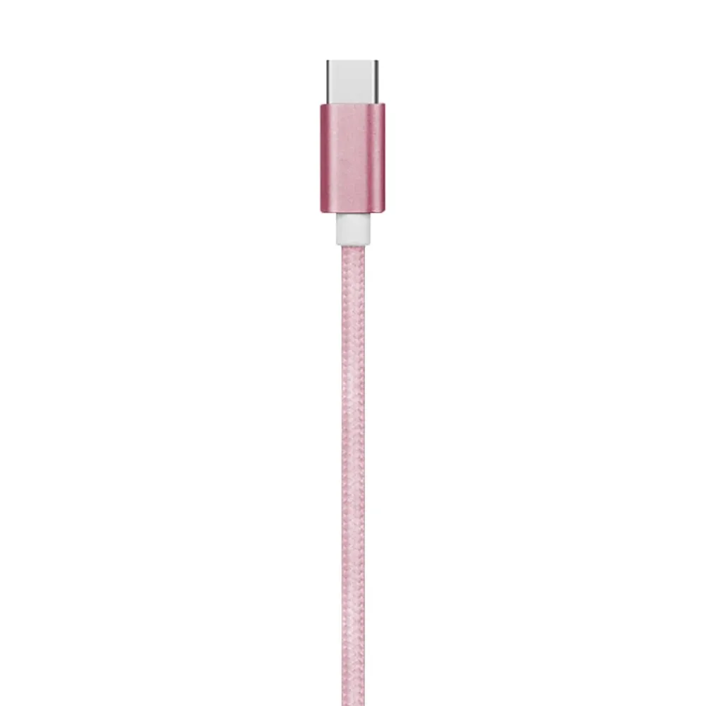 Charge and Sync USB-C 2.0 to USB-A Cable, 6 ft., Pink, (EUTC602PN)<Ematic