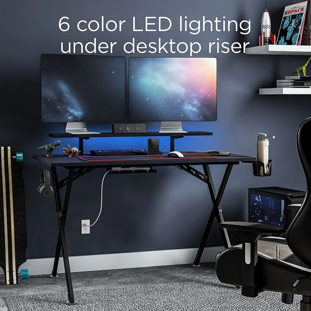 Computer Desks*Emerge Vizon 47"W Gaming Desk, (59260) Black