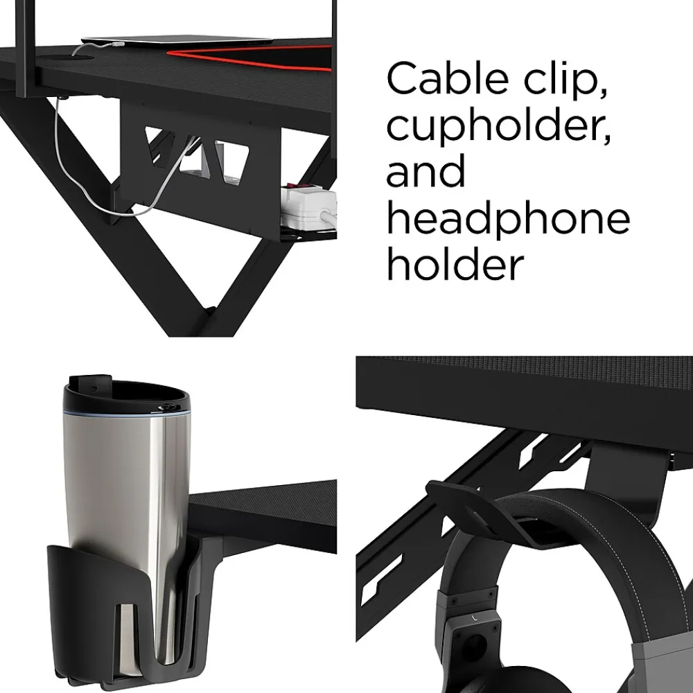 Computer Desks*Emerge Vizon 47"W Gaming Desk, (59260) Black