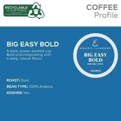 Emeril's Big Easy Bold Coffee, Keurig K-Cup Pod, Dark Roast, 96/Carton (PB4137CT)
