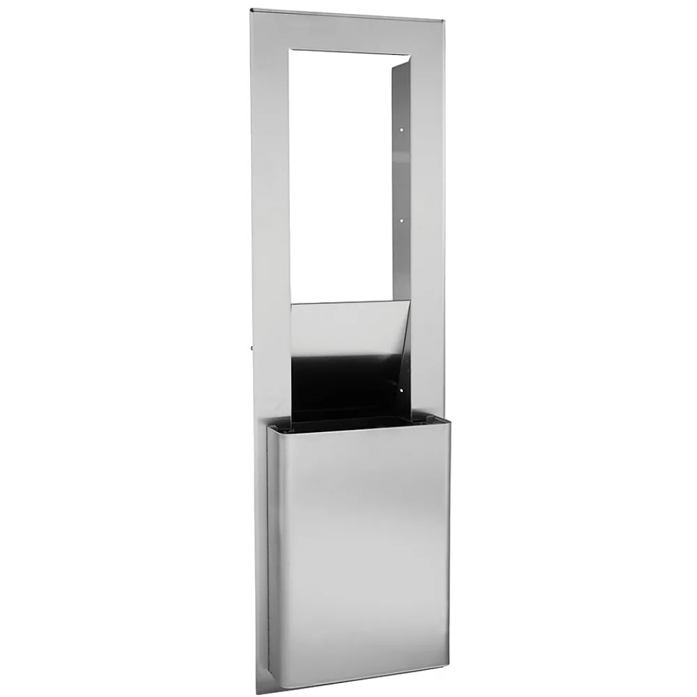 ® Flex Trash Receptacle for 10.75" Wall Cavity by GP PRO, Stainless, 9.03"W x 21.75"D x 60.25"H (59753)<enmotion Discount