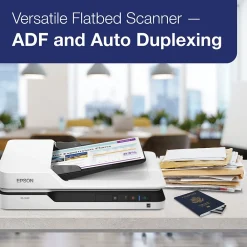 Epson DS-1630 Flatbed Color Document Scanner, White (B11B239201)