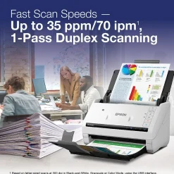 Epson DS-575W II Duplex Document Scanner, White/Black (B11B263202)