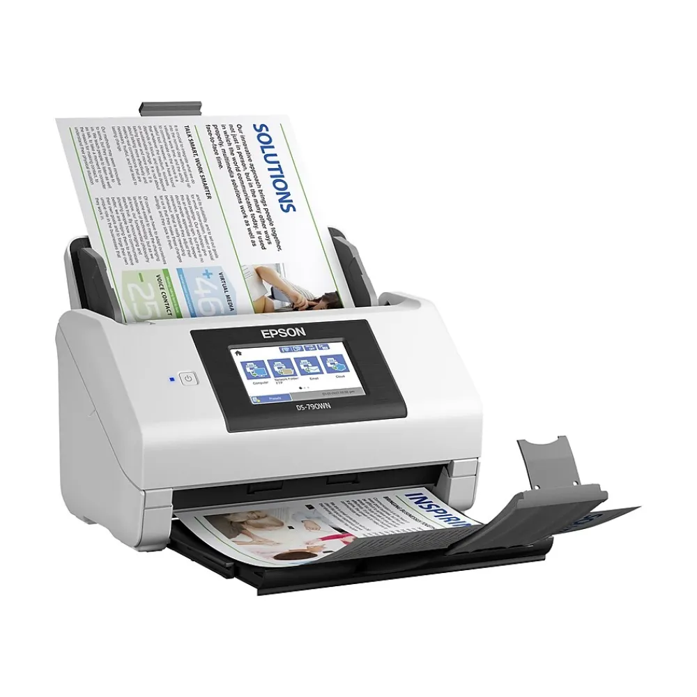 Epson DS-790WN B11B265201 Duplex Desktop Document Scanner, White/Black