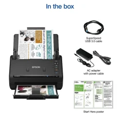 Epson WorkForce ES-500W II Wireless Duplex Document Scanner, Black (B11B263201)