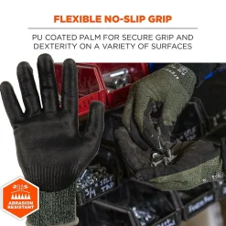 Ergodyne ProFlex 7070 Nitrile Coated Cut-Resistant Gloves, ANSI A7, Heat Resistant, Green, XXL, 12 Pair (18036)