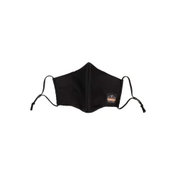 Ergodyne Skullerz Reusable Cloth Contoured Face Cover Mask, Small/Medium, Black, 3/Pack (48800)