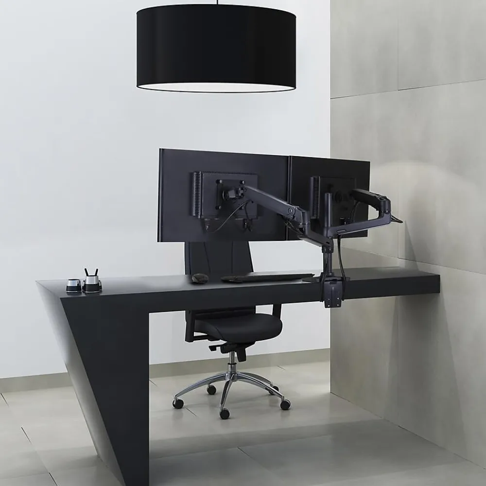 Hot Ergotron LX Wall Adjustable Dual Arm Mount, 24" Screen Support, Black (45-492-224)