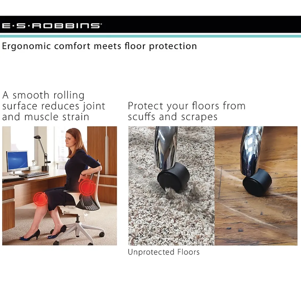 Chair Mats*ES Robbins E.S. Robbins Sit or Stand Mat Hard Floor Chair Mat, 45" x 53'', Clear (ESR184603)