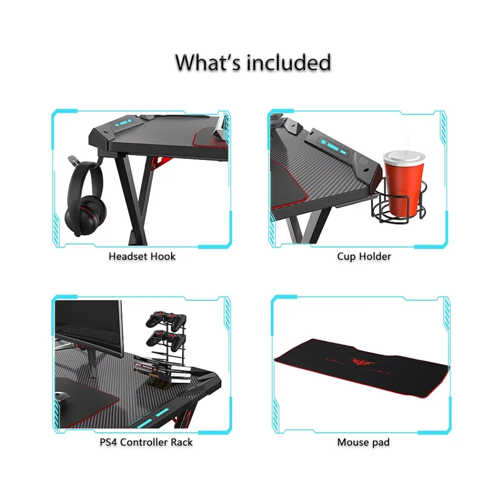 Computer Desks*Eureka Ergonomic 44" Computer Gaming Desk, Black (GD0085-BK)