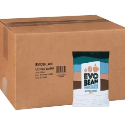 Evo Bean Ground Coffee, Frac Pack, Extra Dark Roast, 2.25 Oz., 24/Carton (68801)
