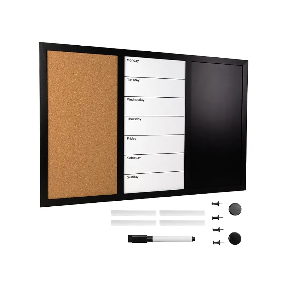 Dry Erase*Excello Global Products Combination Board, Wood Frame, 15" x 23.5" (EGP-HD-0317)