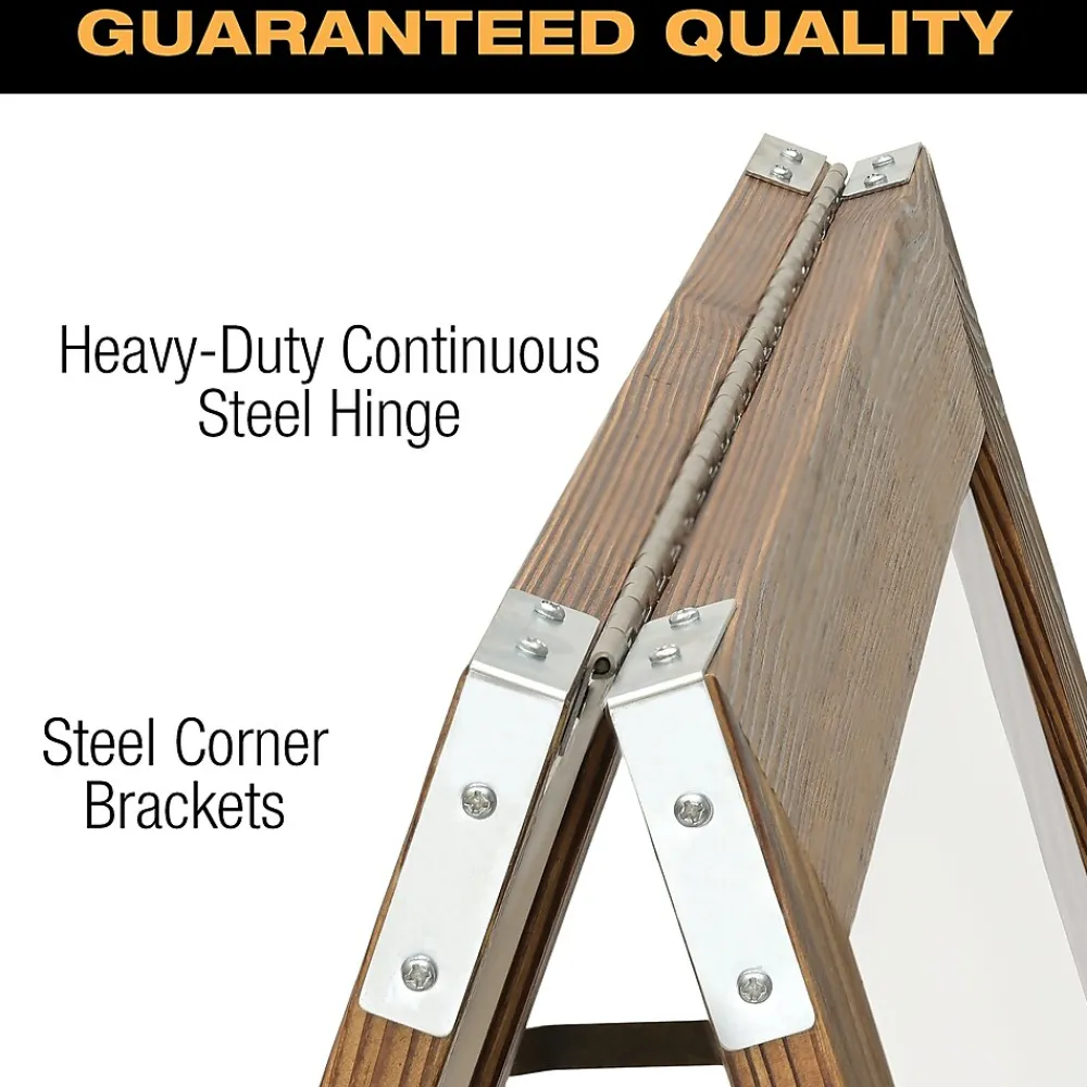 Dry Erase*Global Printed Products Excello Global Products Indestructible A-Frame Whiteboard, 40" x 22", Brown (EGP-HD-0538-BN)