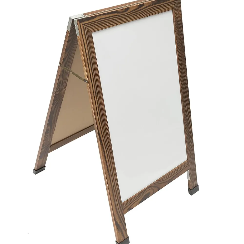 Dry Erase*Global Printed Products Excello Global Products Indestructible A-Frame Whiteboard, 40" x 22", Brown (EGP-HD-0538-BN)